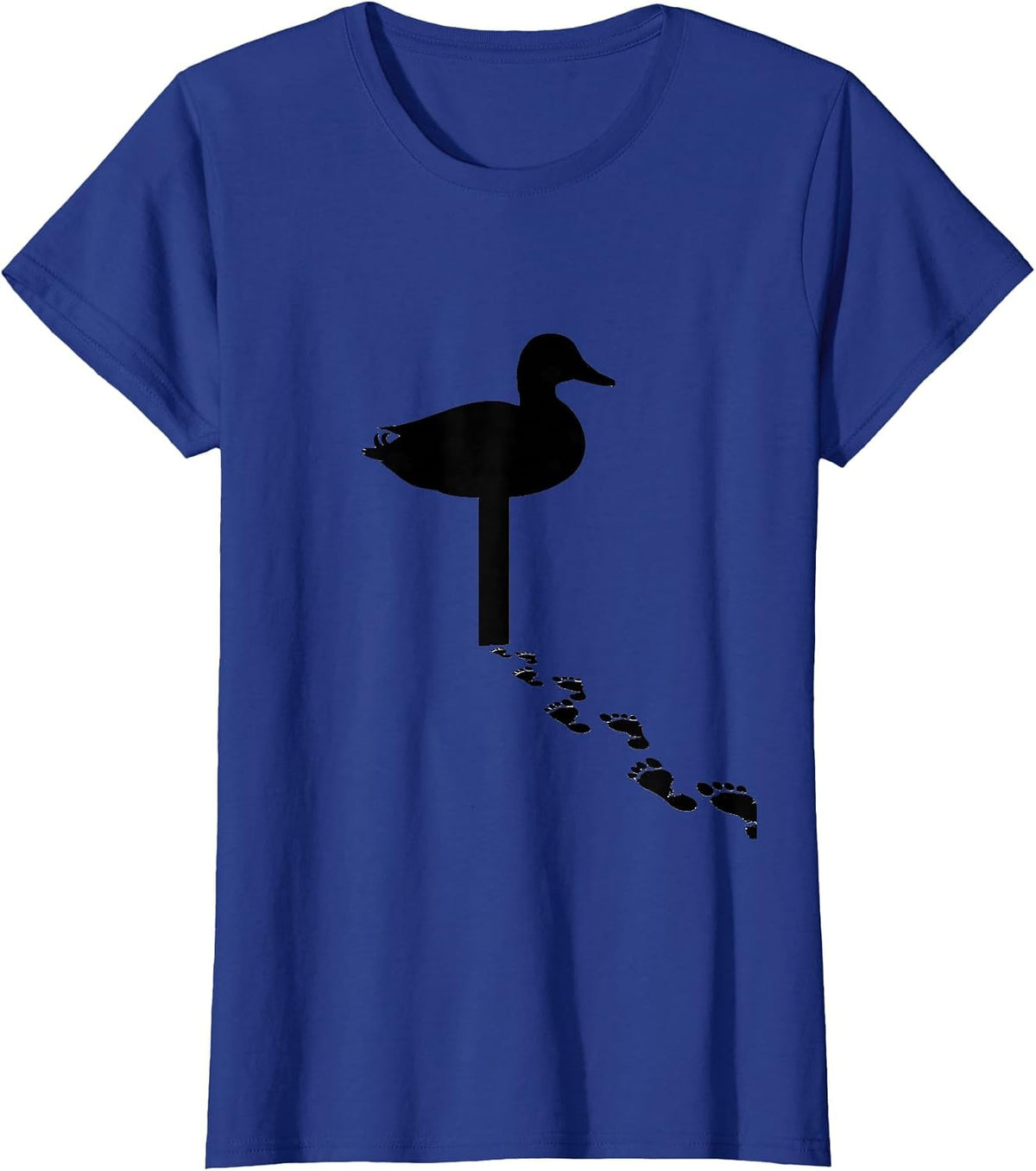 Women's Duck Decoy Silhouette Outdoor Hunting Humor Gift T-Shirt - Royal Blue
