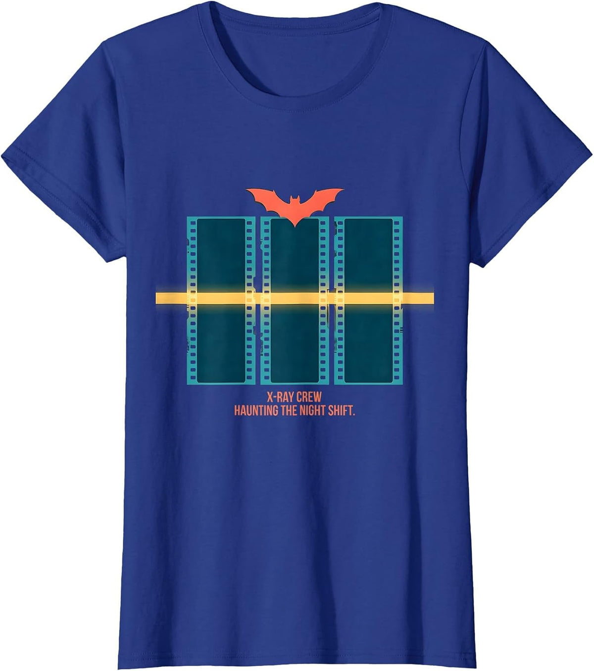 Women's X-Ray Crew Haunting The Night Shift Funny Radiology Tech T-Shirt - Royal Blue