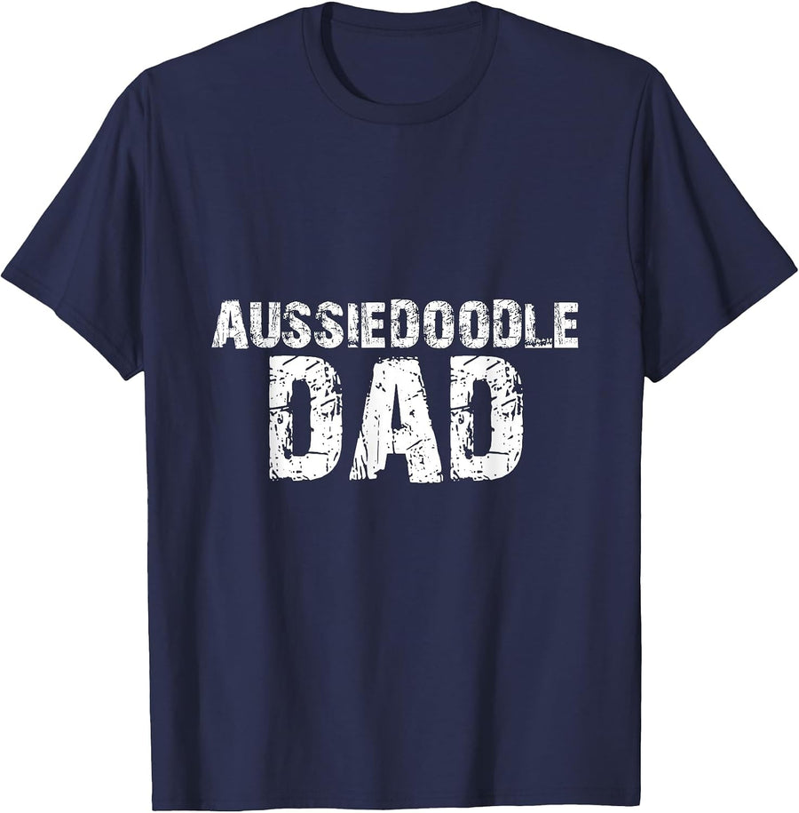 Aussiedoodle Dad T-Shirt - Navy Blue
