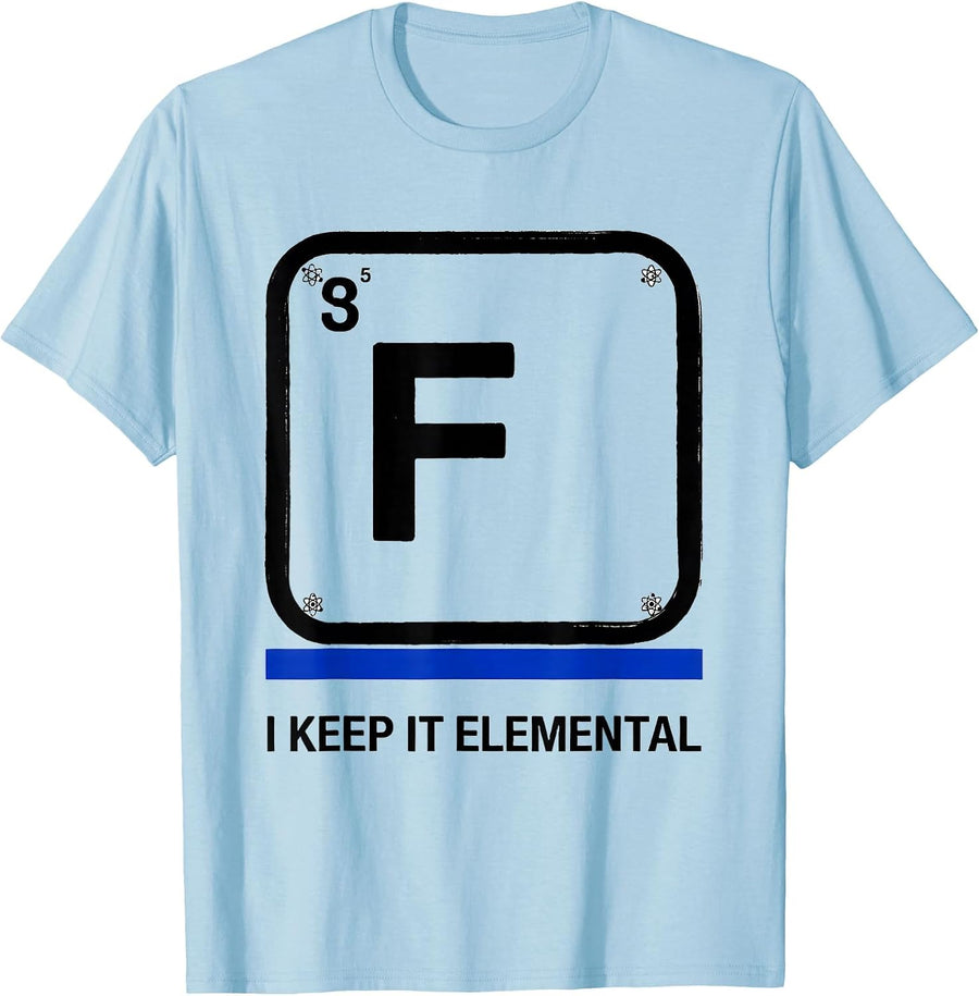 Men's I Keep It Elemental Funny Science Chemistry Student Teacher T-Shirt - Baby Blue