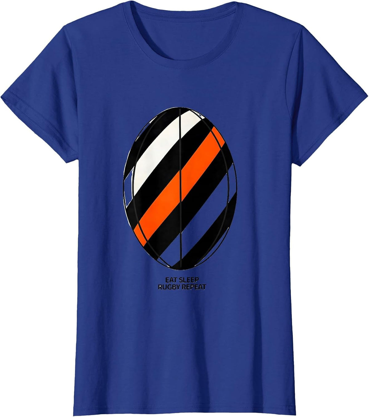 Women's EAT SLEEP RUGBY REPEAT Funny Rugby Fan Rugby Player Sport T-Shirt - Royal Blue