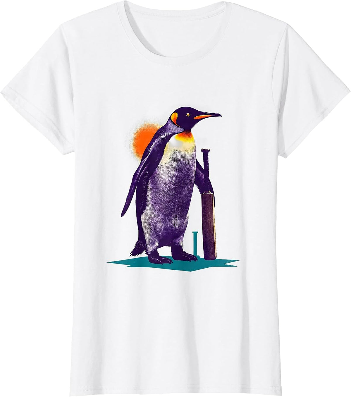 Flight Was Never An Option Penguin Cricket Bat Humor T-Shirt - White