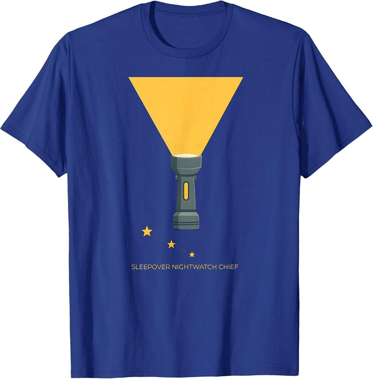 Men's Sleepover Nightwatch Chief Funny Slumber Party Squad T-Shirt - Royal Blue