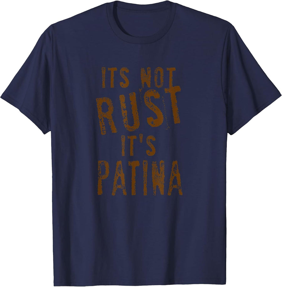 It's Not Rust It's Patina Rat Rod Rules T-Shirt - Navy Blue