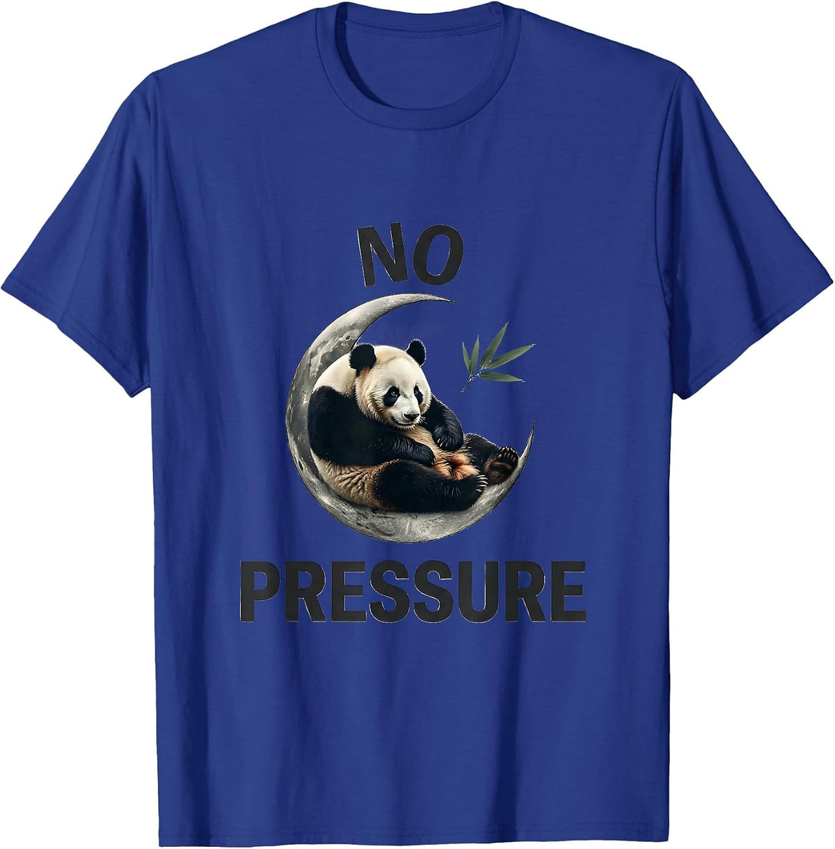 Men's No Pressure Minimalist Panda Lover Cute Humor Gift T-Shirt - Royal Blue