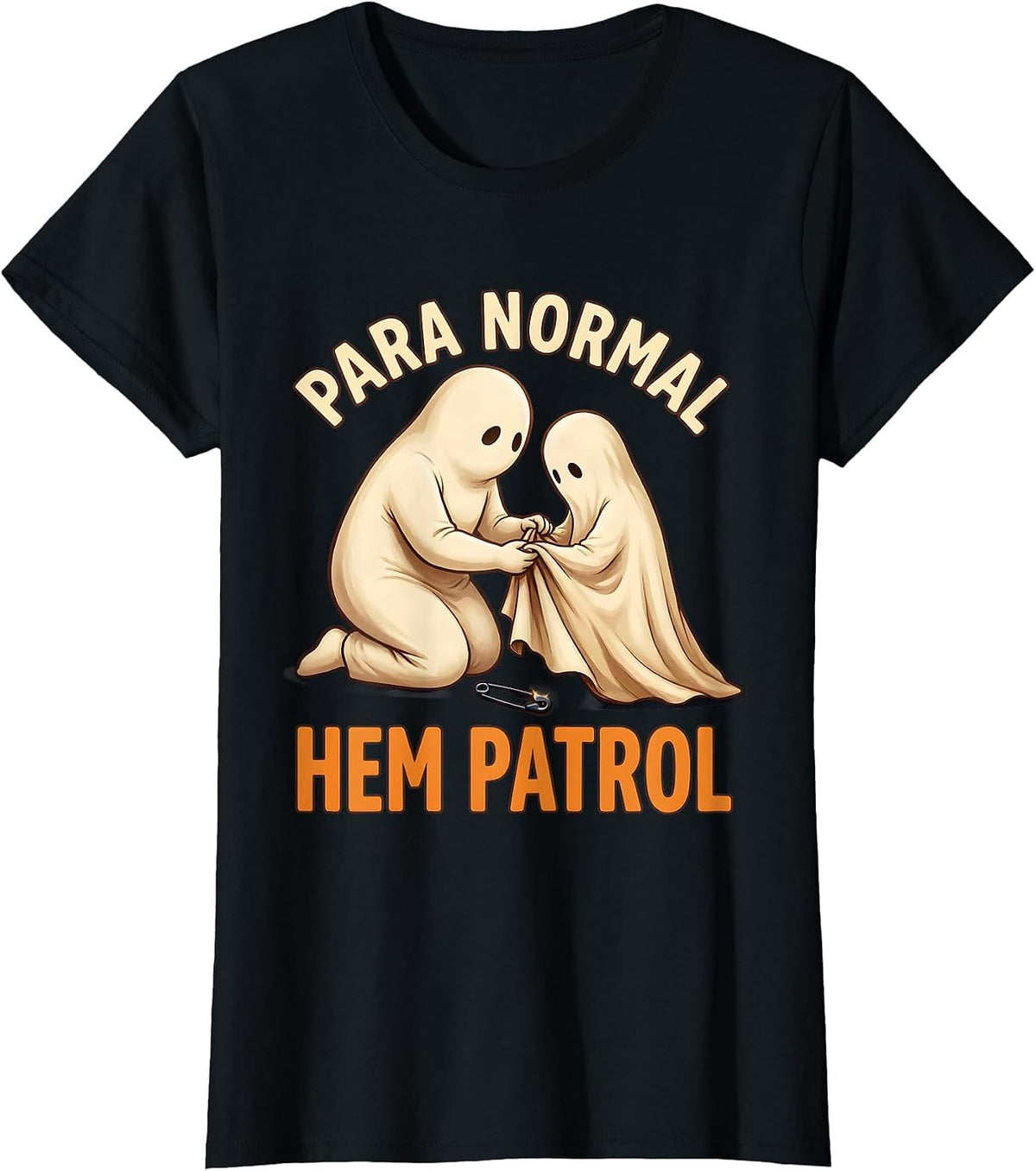 Women's Para Normal Hem Patrol Funny Paraprofessional Halloween T-Shirt - Black