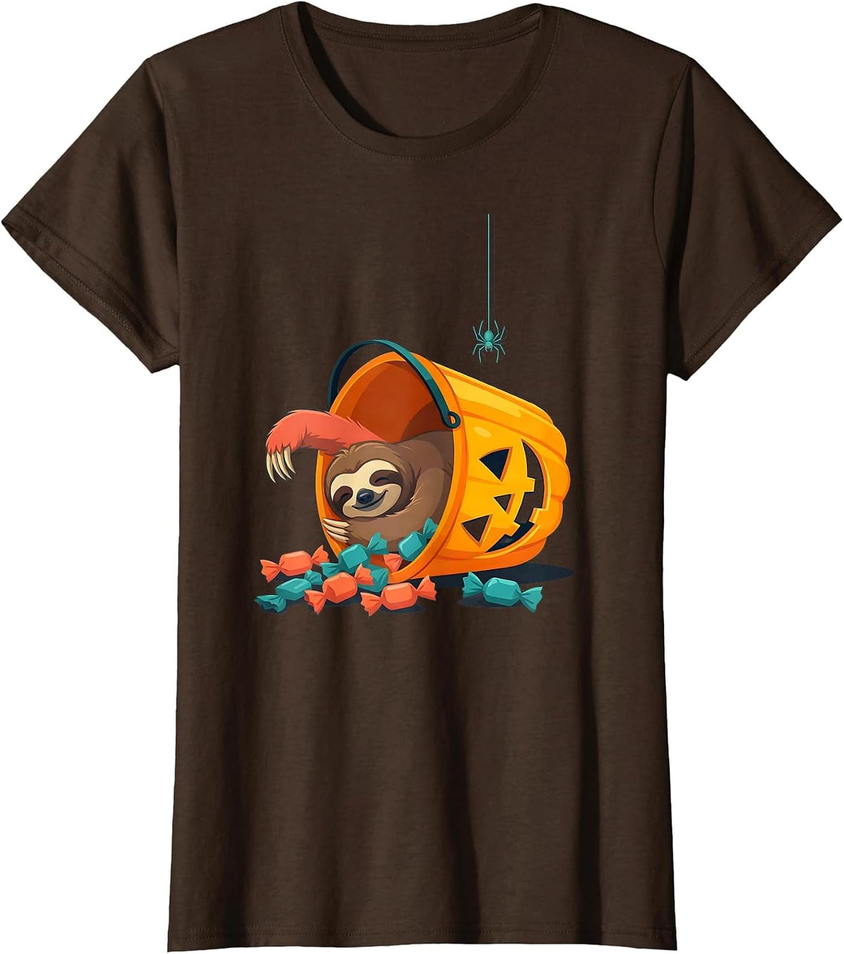 Women's Sloth Halloween Costume Funny Sloth Lover Novelty T-Shirt - Brown