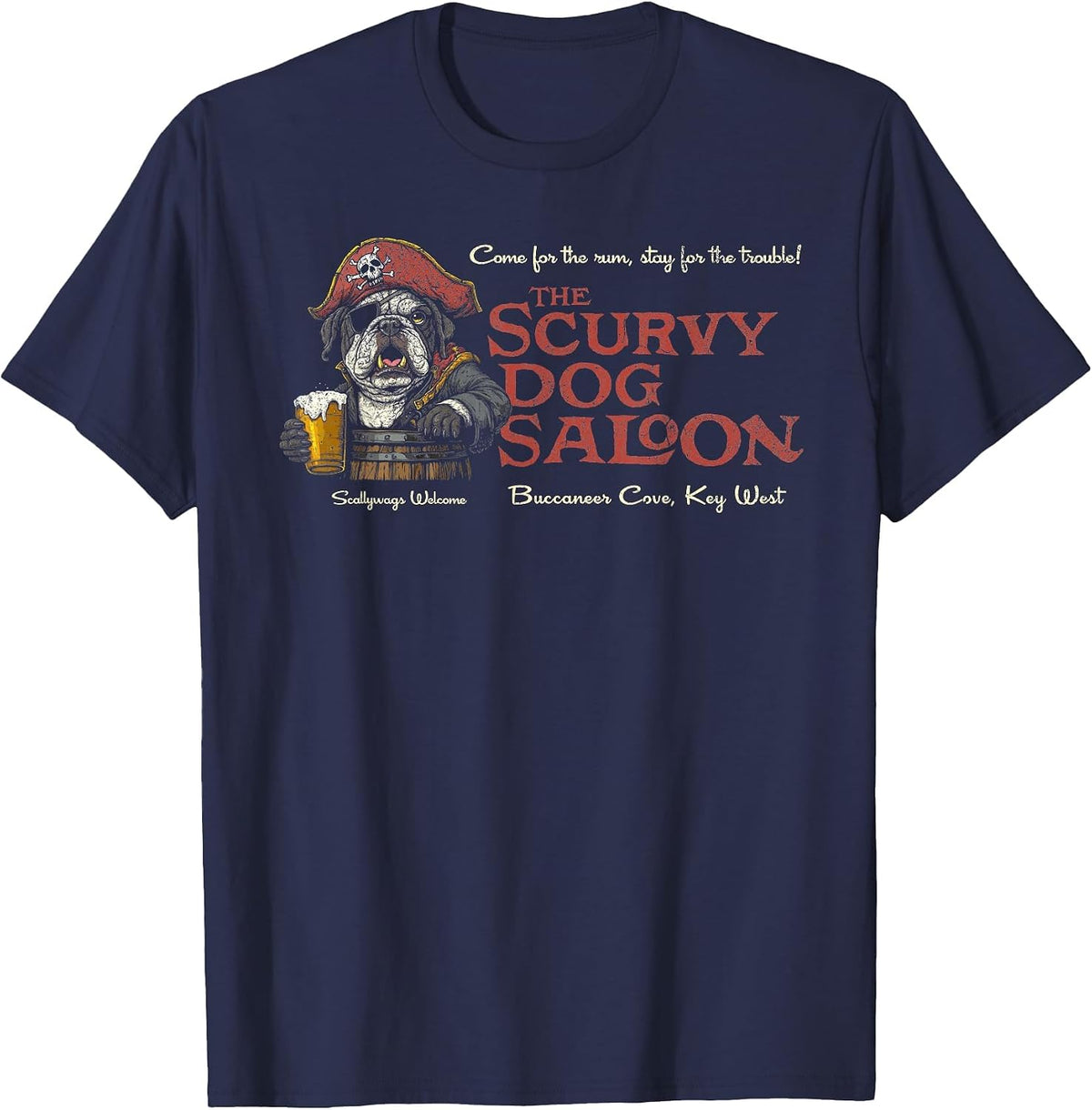 The Scurvy Dog Dive Saloon Pub Apparel T-Shirt - Navy Blue