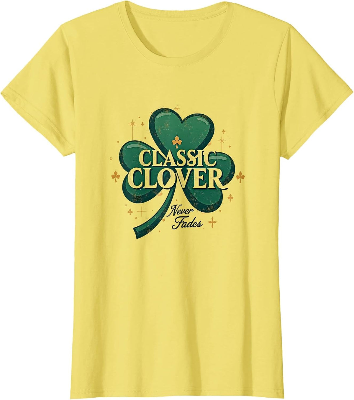 Classic Clover Never Fades Vintage Shamrock T-Shirt - Lemon Yellow