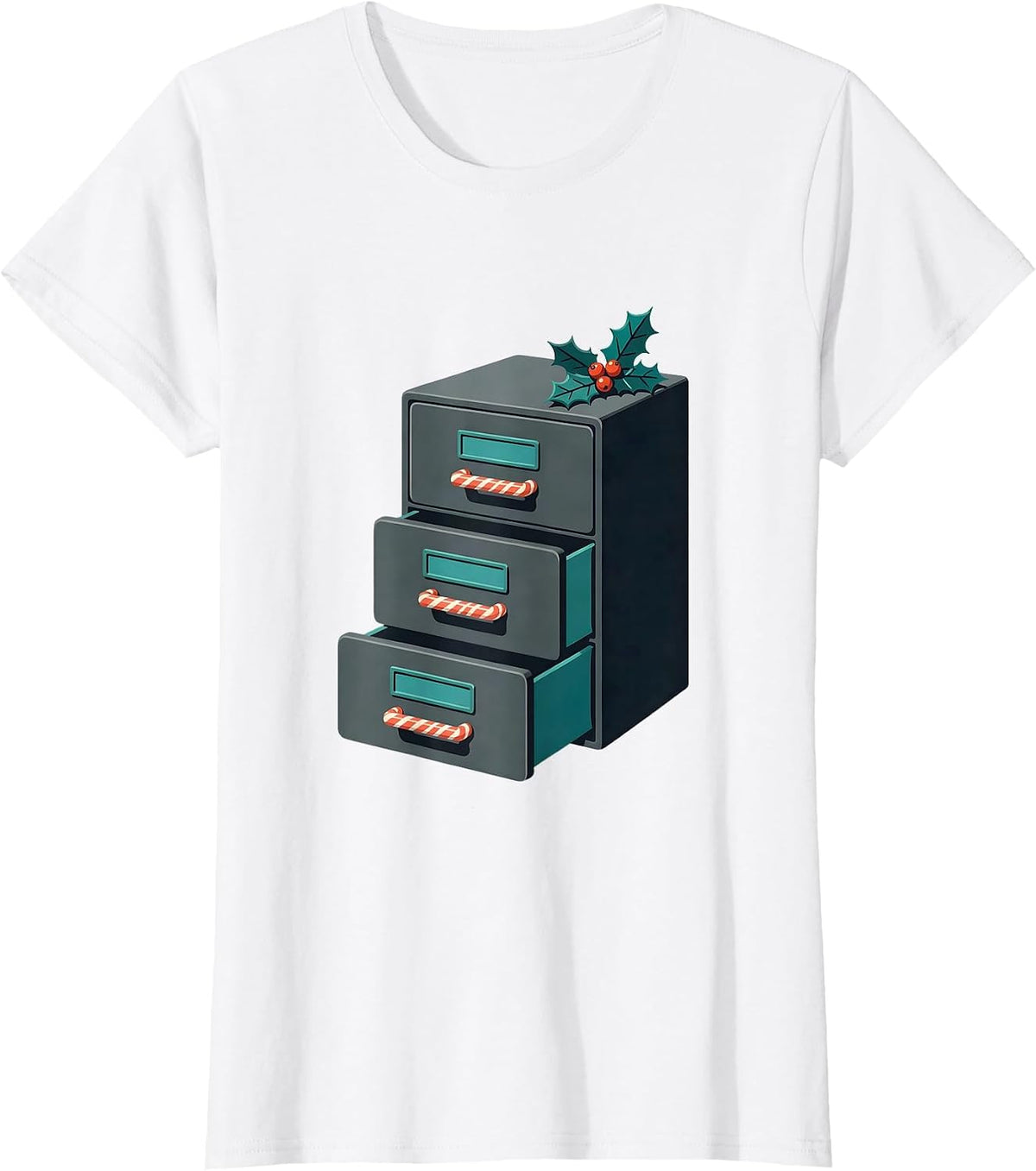 Women's Pharmacy Tech Squad Midcentury Modern Christmas T-Shirt - White