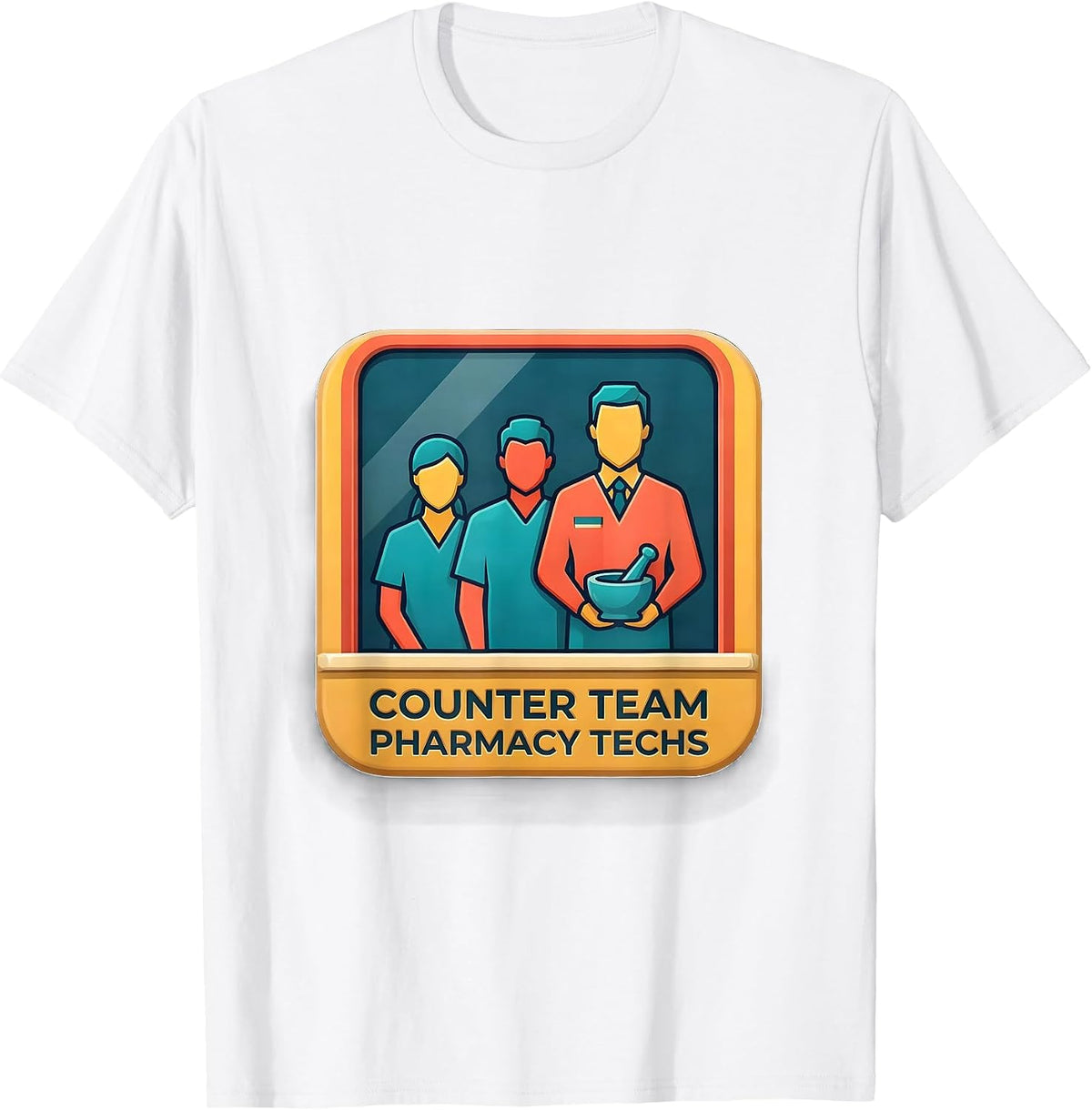 Men's Counter Team Pharmacy Techs Funny Pharmacy Tech Crew Gift T-Shirt - White