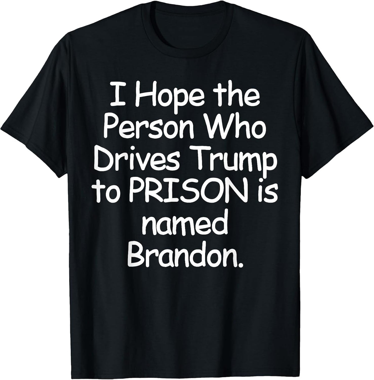 I Hope The Person Who Drives Trump to Prison T-Shirt - Black