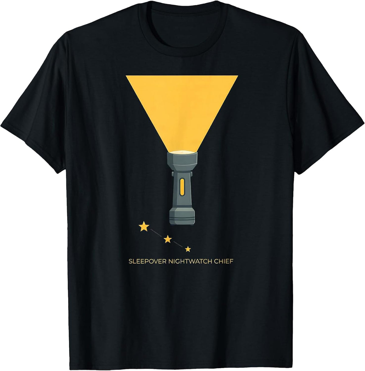 Men's Sleepover Nightwatch Chief Funny Slumber Party Squad T-Shirt - Black