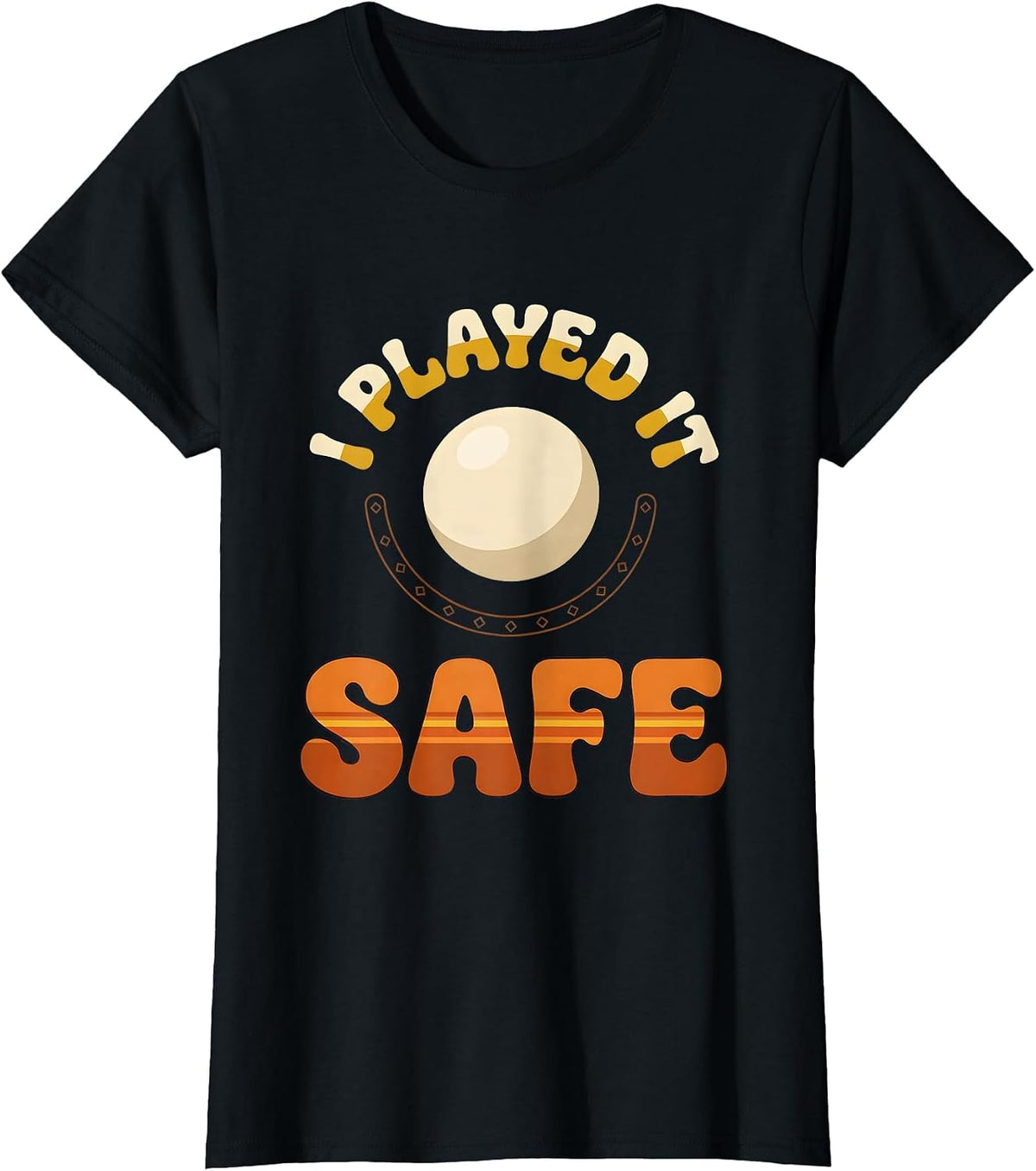 Women's I Played It Safe Retro 70s Funny Billiards Pool Player T-Shirt - Black