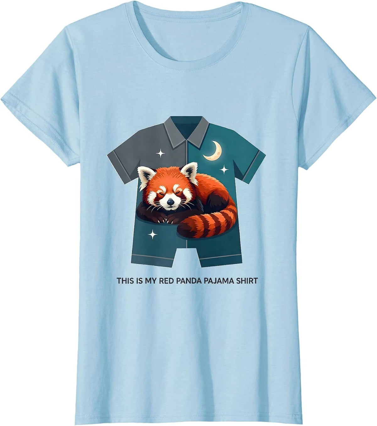 This Is My Red Panda Pajama Shirt Funny Kids Bedtime T-Shirt - Baby Blue