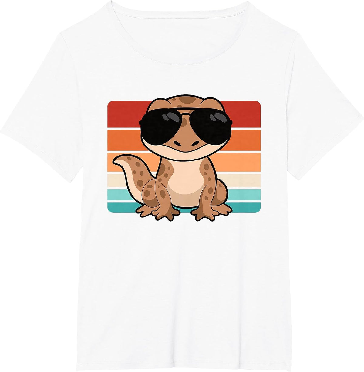 Cool Retro Leopard Gecko Lover Funny Lizard Men Boys Kids T-Shirt - White