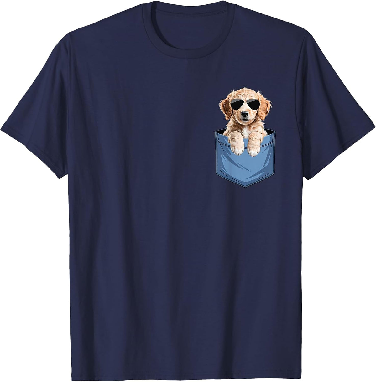 Cute Pocket Goldendoodle Lover Doodle Dog Mom T-Shirt - Navy Blue