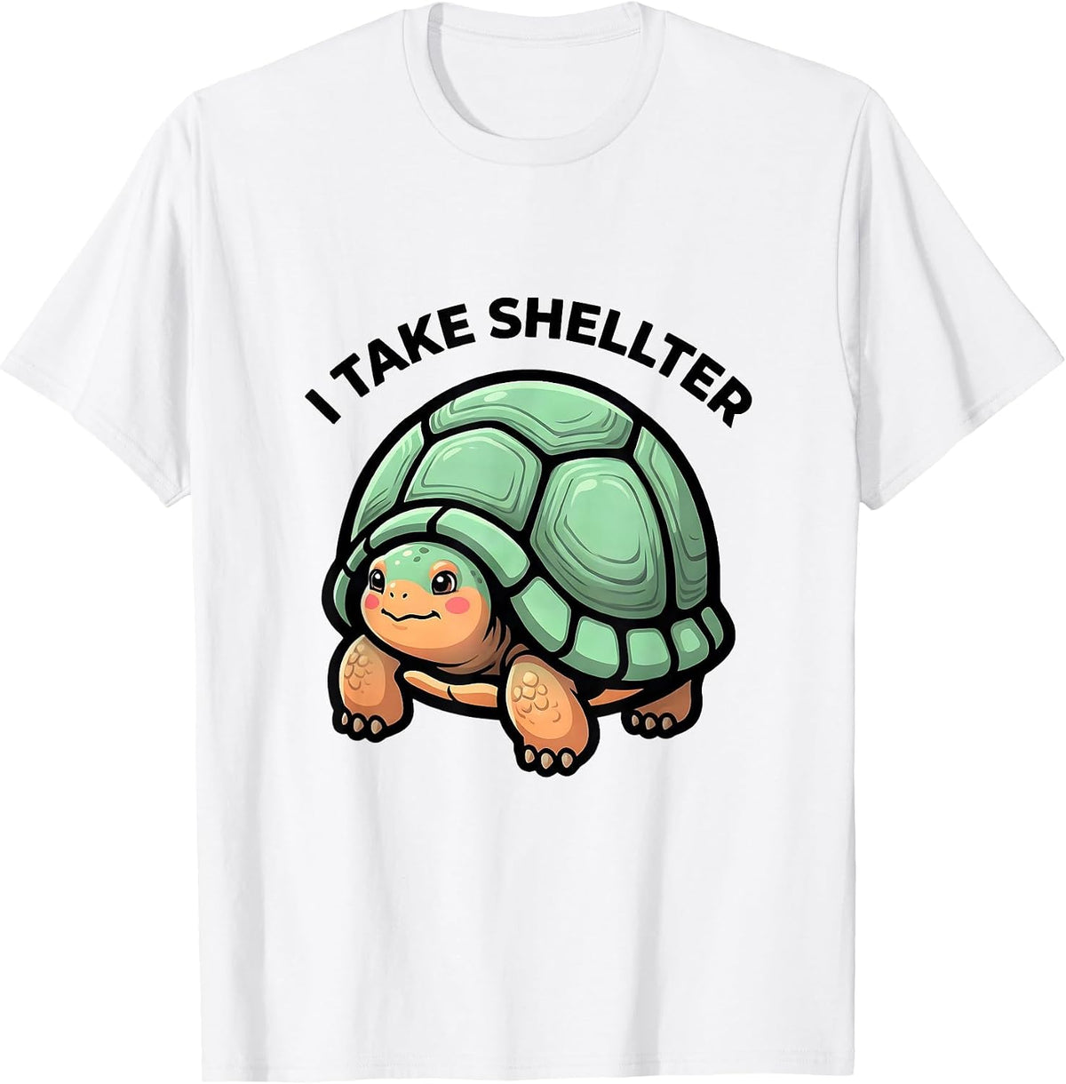 Men's I Take Shellter Cute Kawaii Tortoise Lover Pet Owner Humor T-Shirt - White