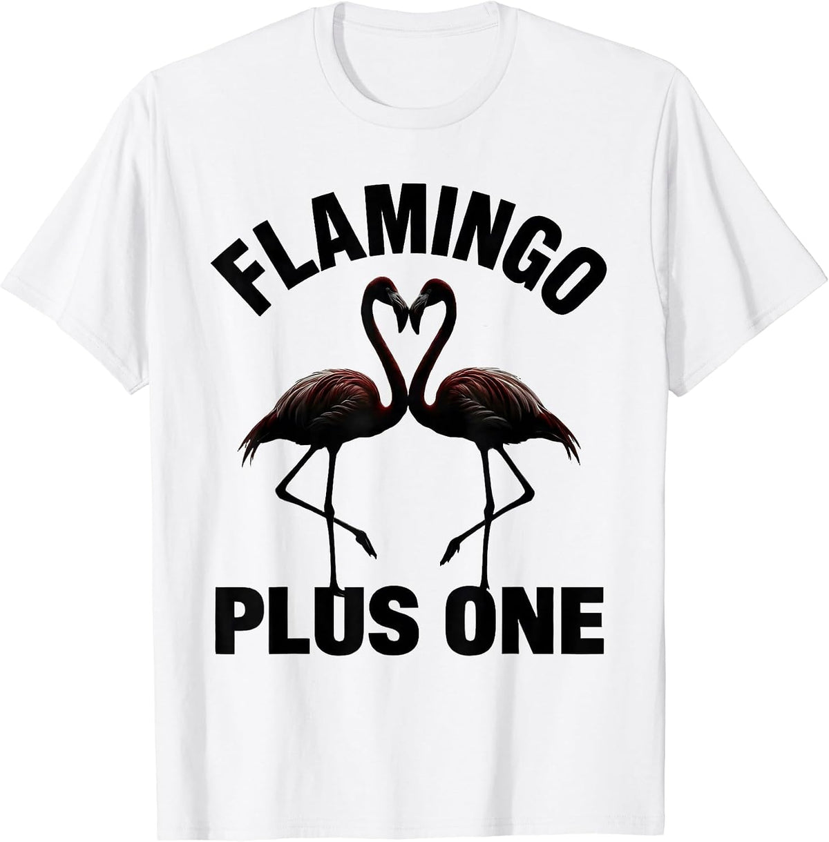 Men's Flamingo Plus One Funny Flamingo Lover Tropical Humor T-Shirt - White