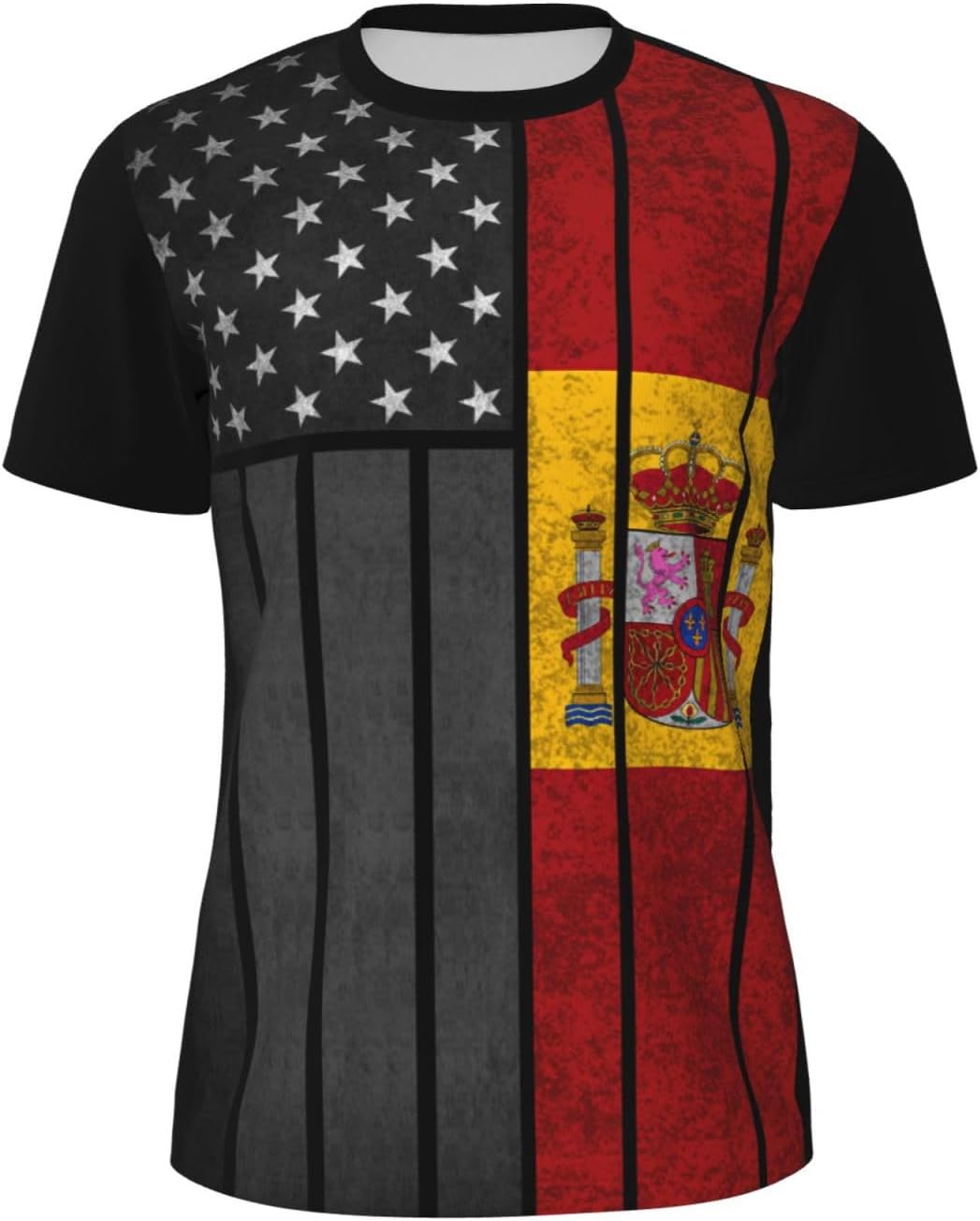 Mens Mesh T-Shirt Men's Crew Neck Short-Sleeve Tshirt Summer Top Tee Soft Classic T Shirts - Black