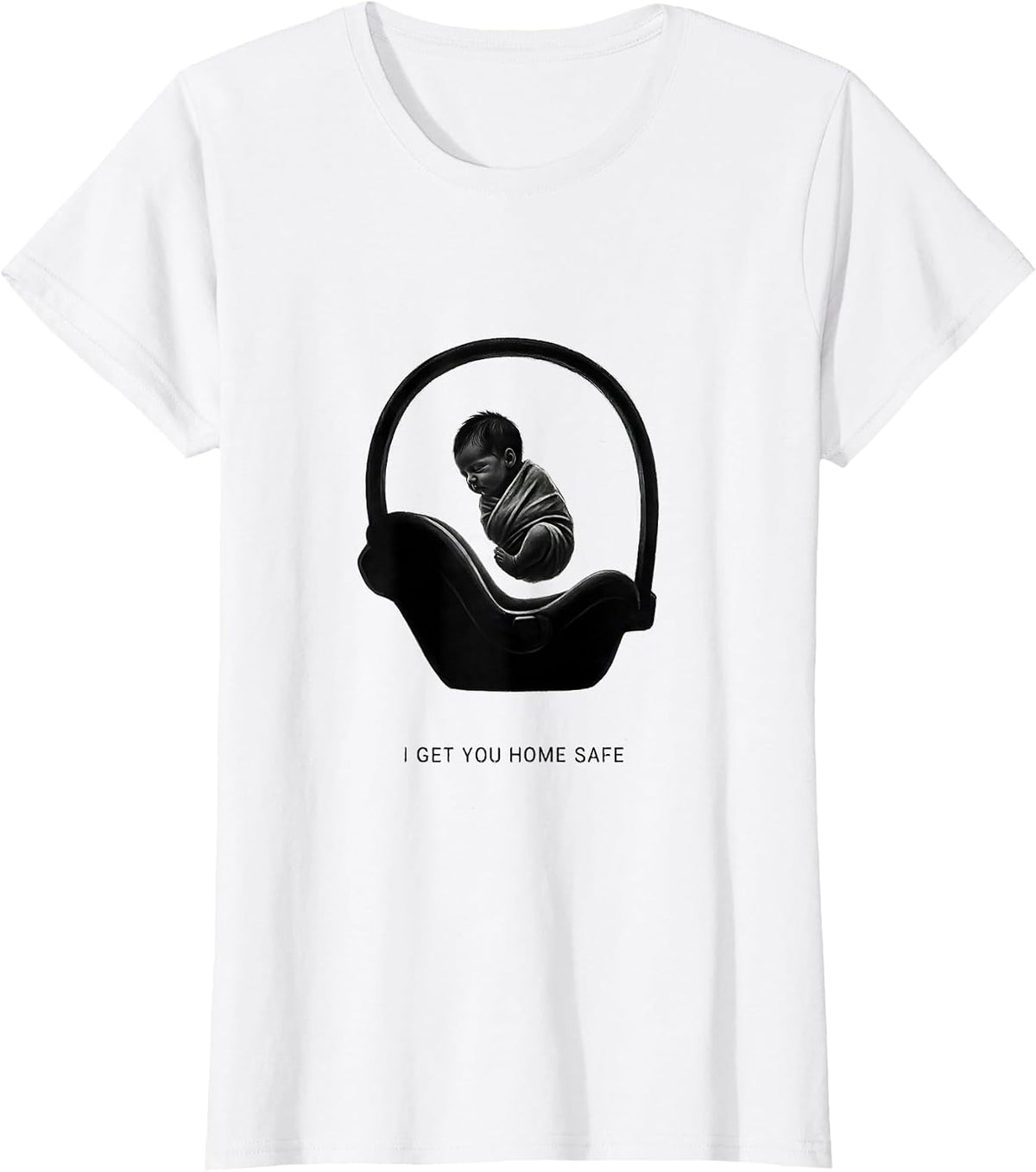 I Get You Home Safe Minimalist OB GYN Squad Nurse OB Tech T-Shirt - White