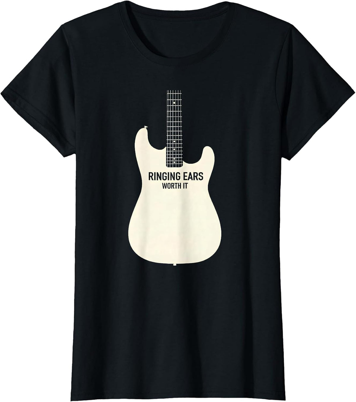 Ringing Ears Worth It Concert Music Design T-Shirt - Black