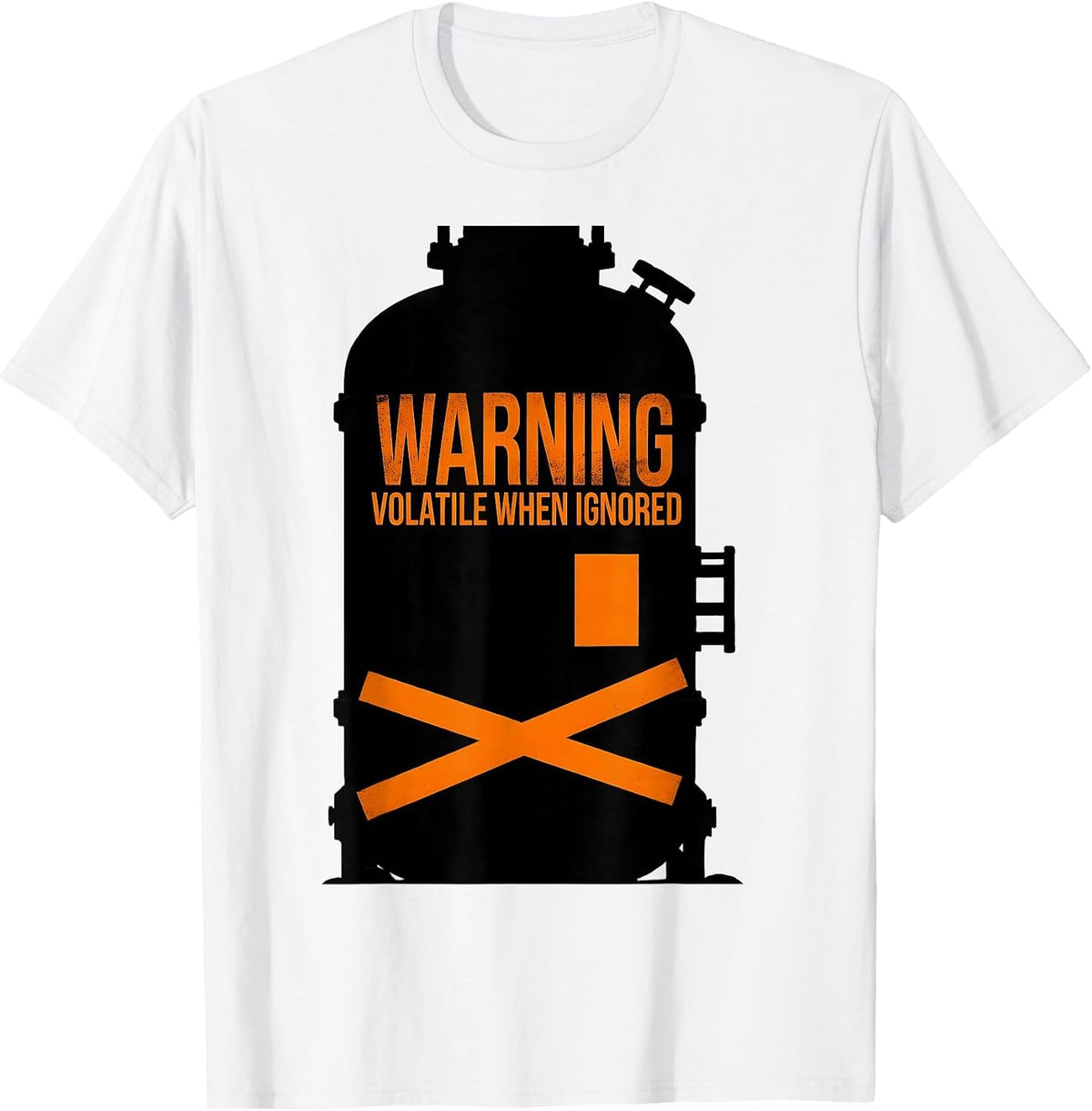 Men's Warning Volatile When Ignored Brutalist Chemistry Teacher T-Shirt - White
