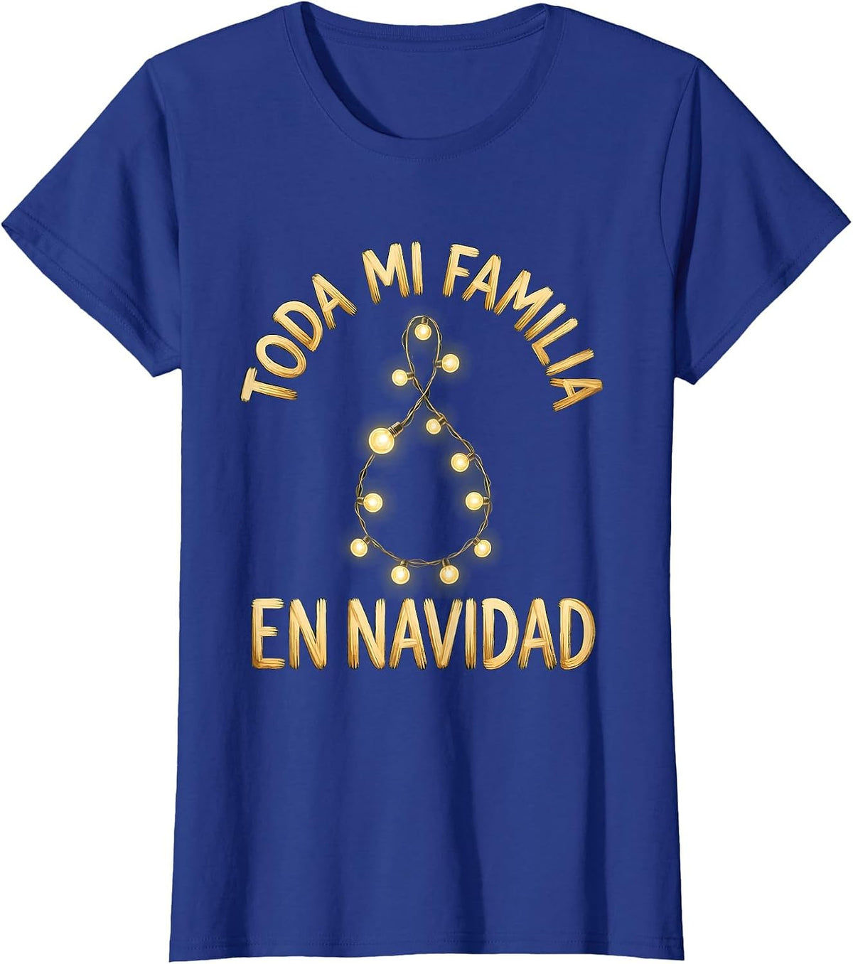 Women's Toda Mi Familia En Navidad Festive Family Christmas Spanish T-Shirt - Royal Blue