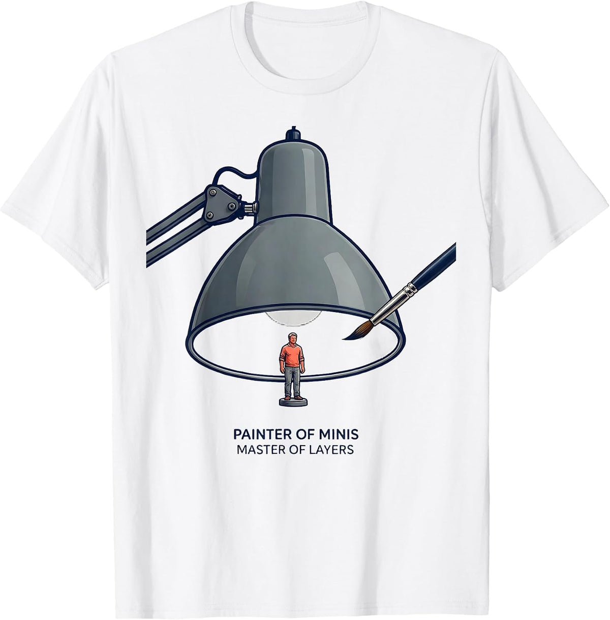 Men's Painter Of Minis, Master Of Layers Funny Miniature Painter T-Shirt - White