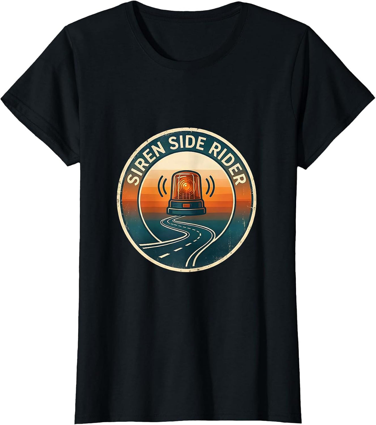 Women's Siren Side Rider Funny EMS Paramedic EMT Gift T-Shirt - Black
