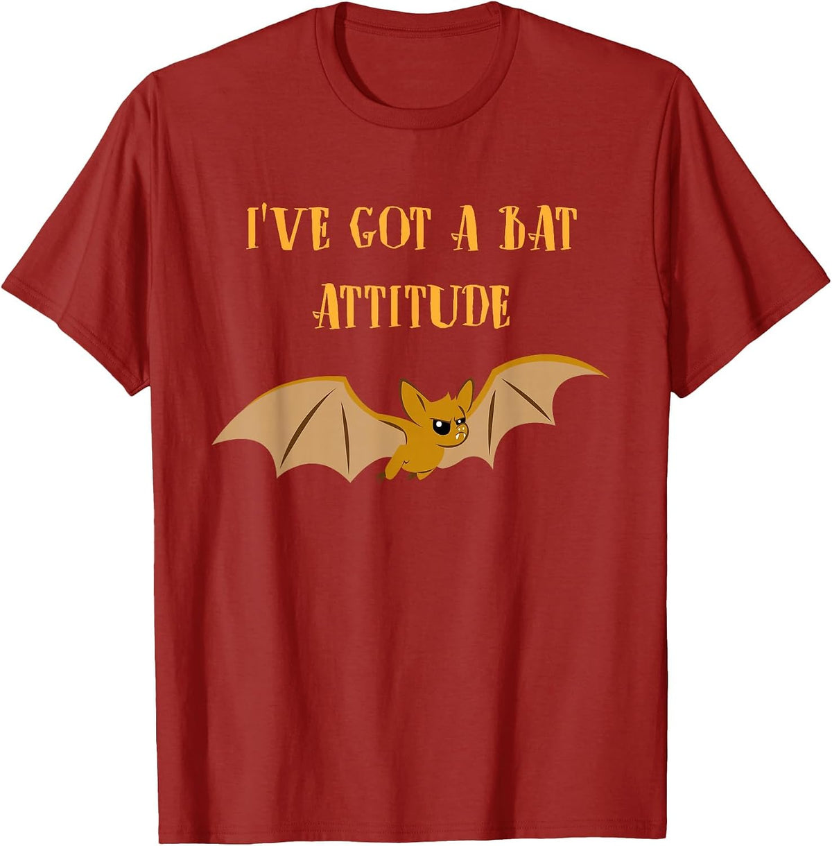 Halloween I've Got A Bat Attitude Funny Kids T-Shirt - Cranberry Red