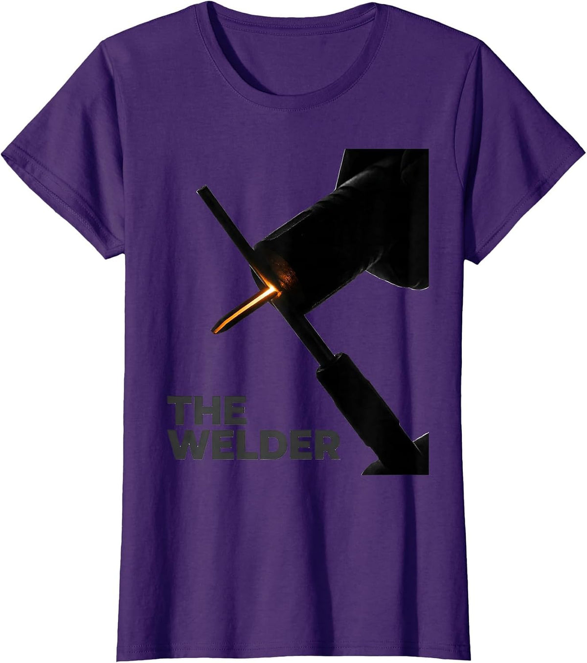 Women's THE WELDER Minimalist Welding Humor Metal Worker Gift T-Shirt - Purple
