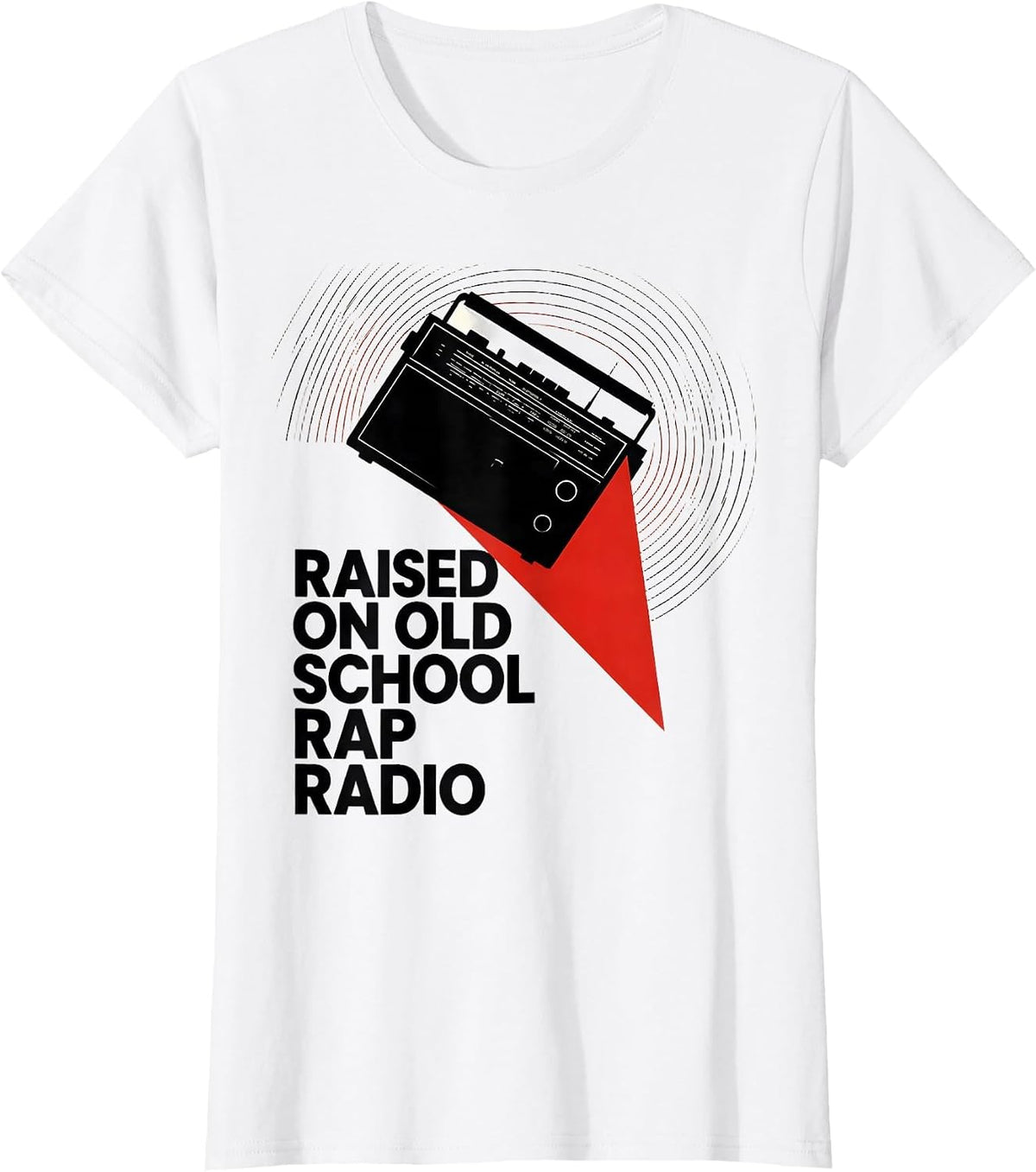 Raised On Old School Rap Radio Vintage Retro Hip Hop Music T-Shirt - White