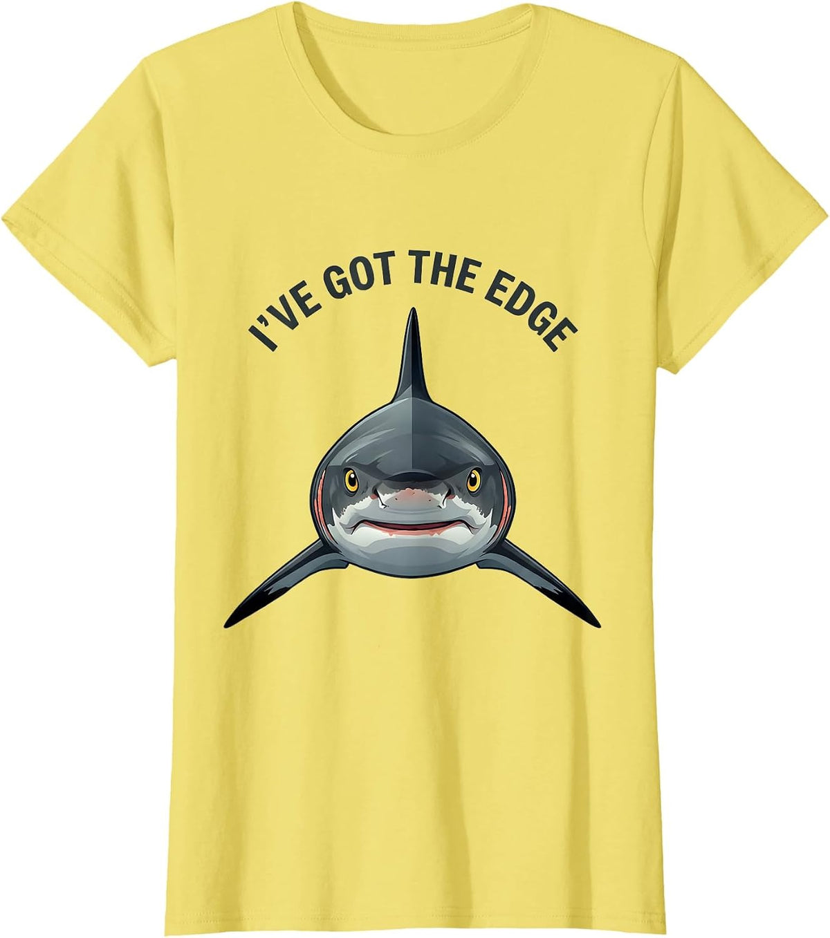 I've Got The Edge Funny Shark Lover Ocean Wildlife Humor T-Shirt - Lemon Yellow