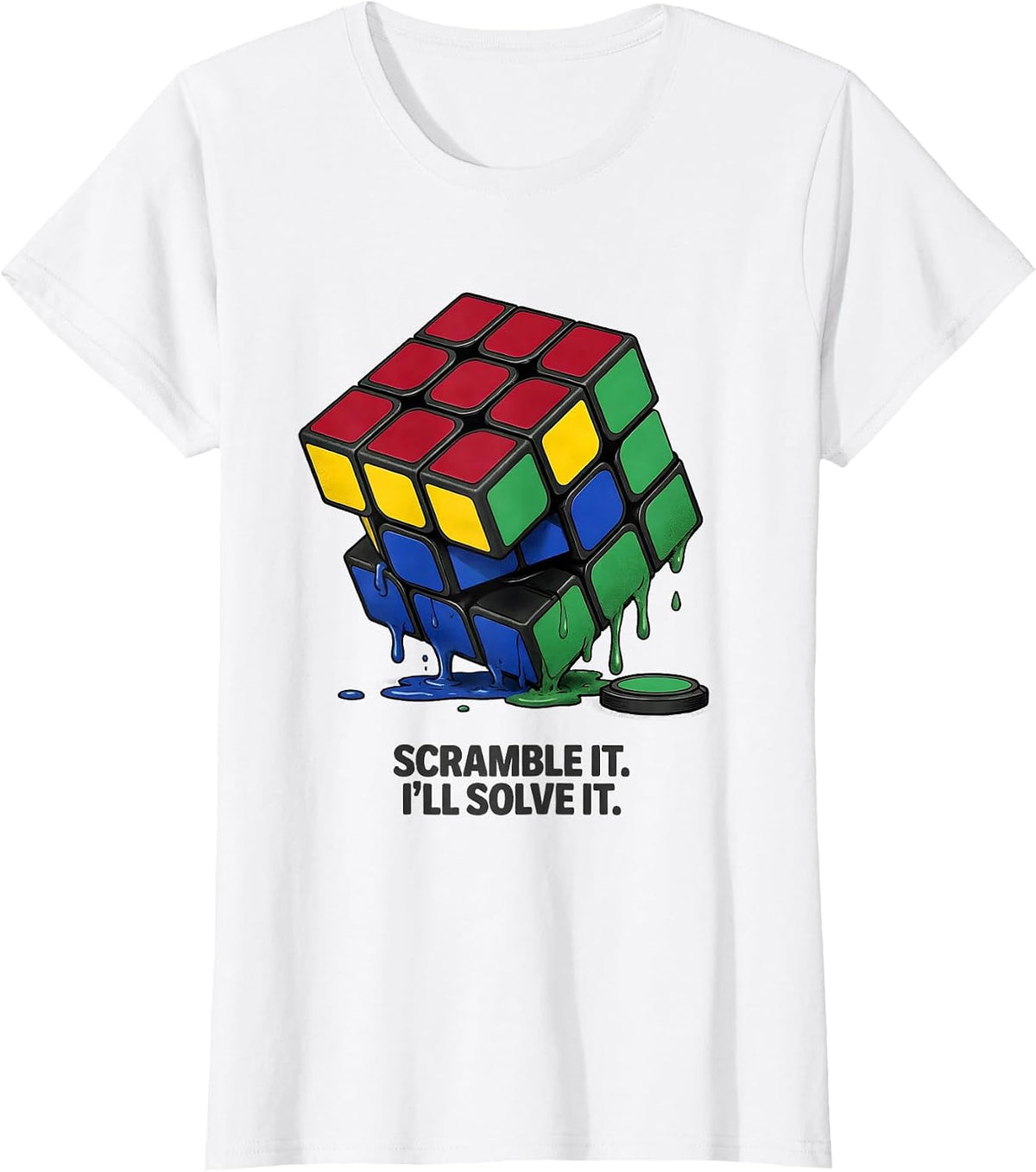 Women's Scramble It. I'll Solve It Funny Speed Cubing Puzzle Lover T-Shirt - White