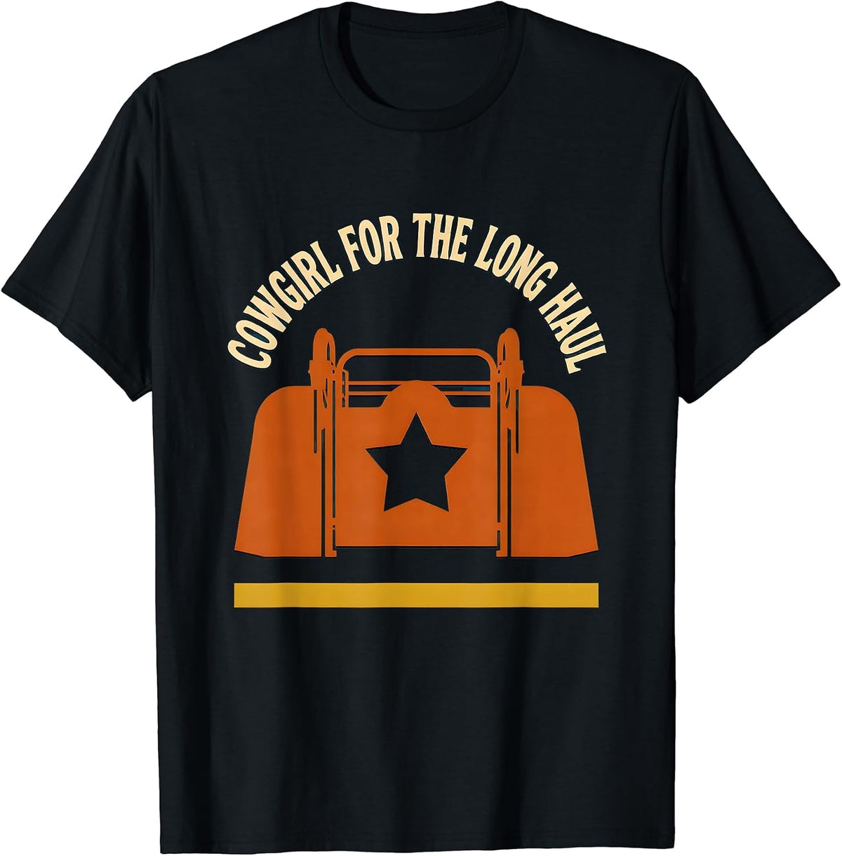 Men's Cowgirl For The Long Haul Western Cowgirl Rodeo Identity T-Shirt - Black