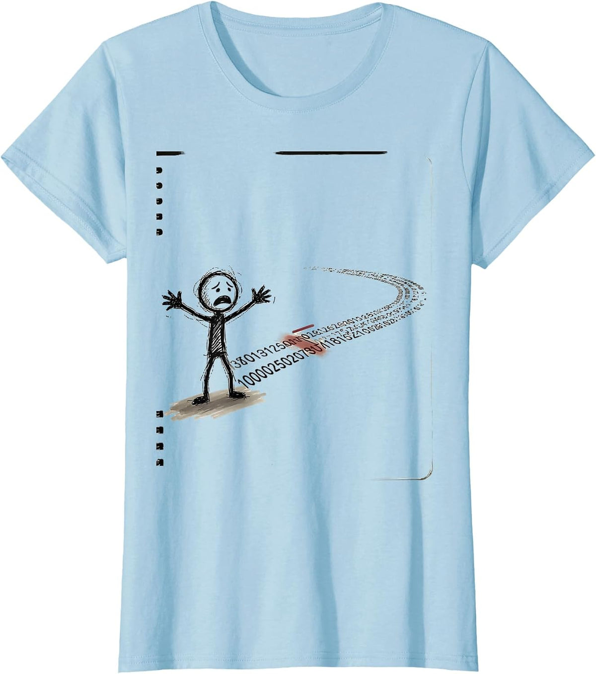 Repeating Decimal Hand-Sketched Math Teacher Humor T-Shirt - Baby Blue
