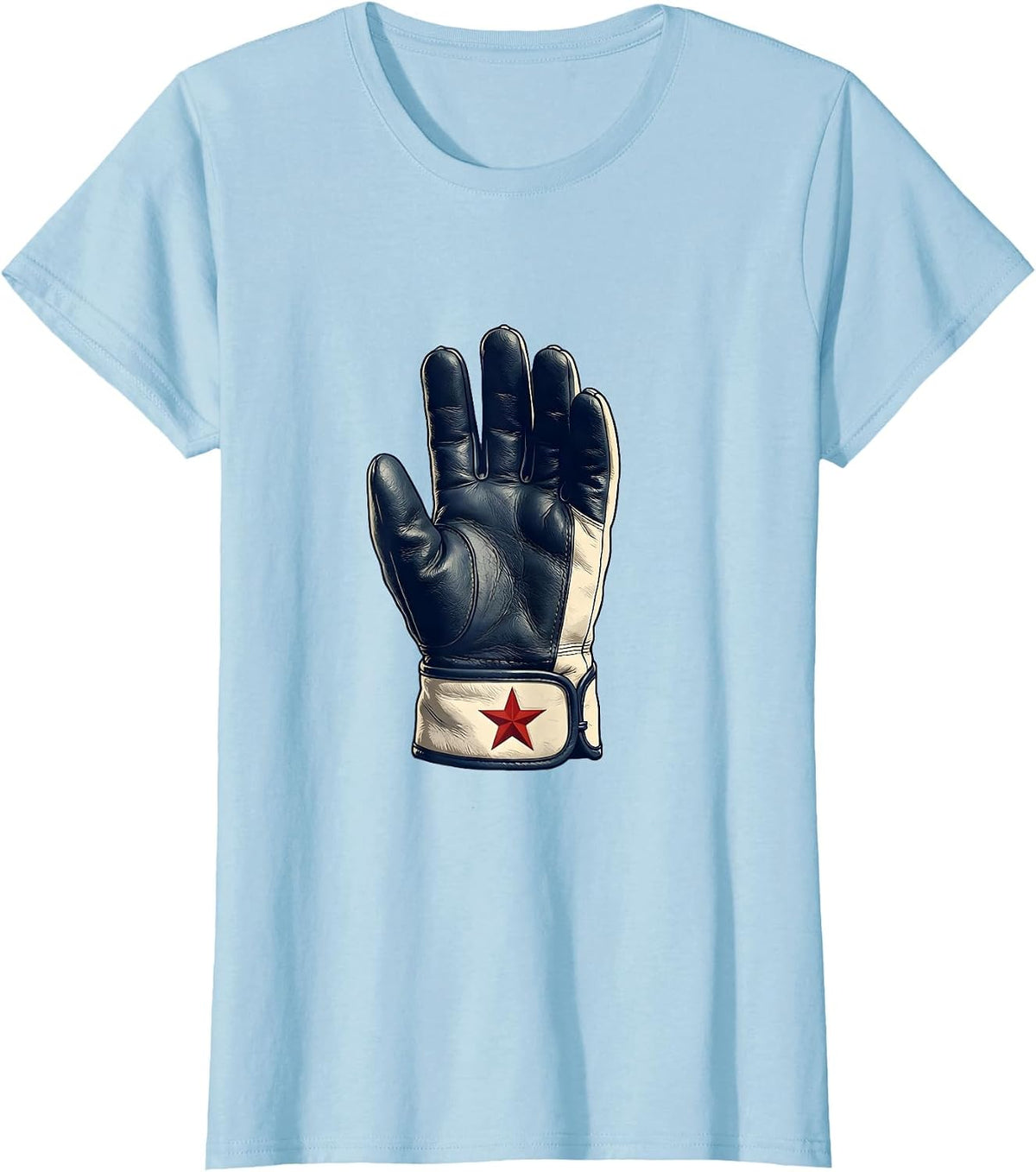 Leather Glove Star Labor Day Patriotic Union Worker T-Shirt - Baby Blue