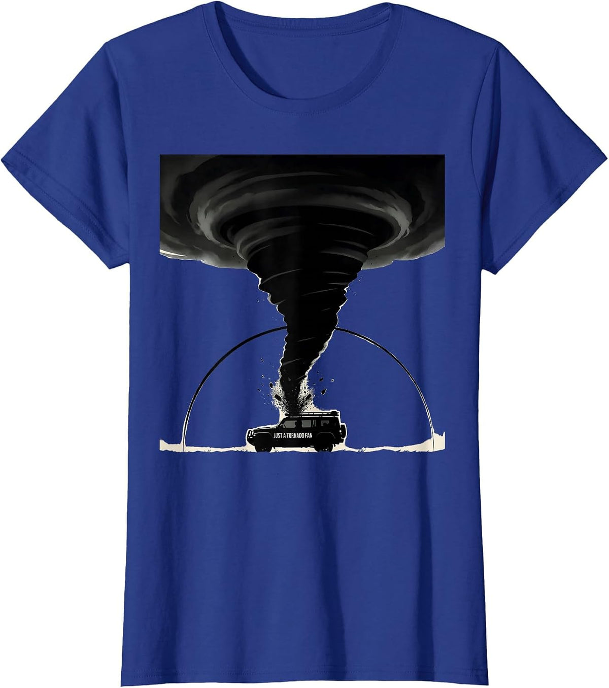 Women's Just A Tornado Fan Funny Storm Chaser Meteorology Humor T-Shirt - Royal Blue