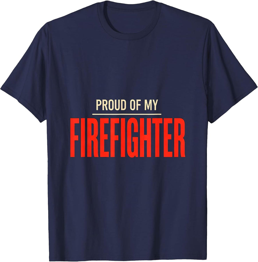 Proud Of My Firefighter Family Tribute National First T-Shirt - Navy Blue