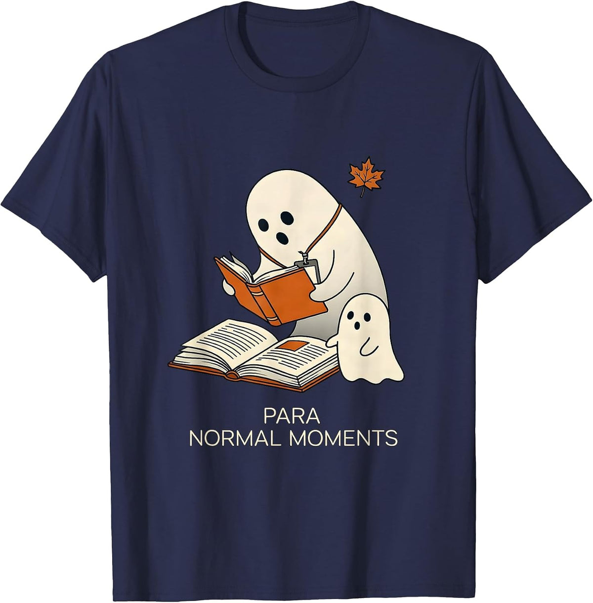 Men's Para Normal Moments Funny Paraprofessional Ghost Halloween T-Shirt - Navy Blue