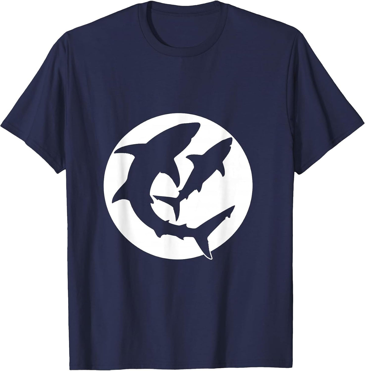 Men's Father Son Shark Duo Matching Graphic T-Shirt - Navy Blue
