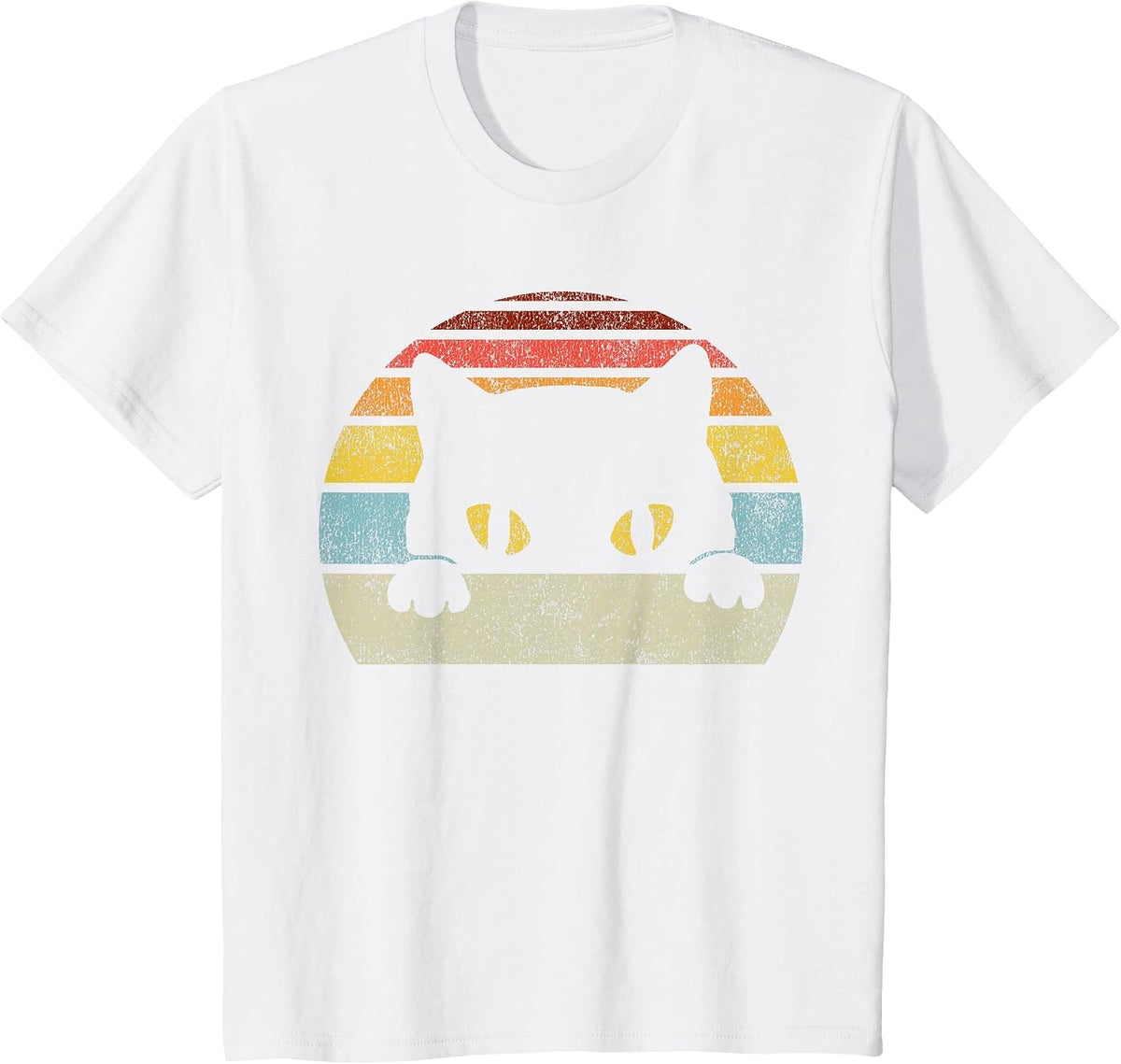 Cat Retro Style Vintage Black Kitten Cute Kitty Cats Lover T-Shirt - White