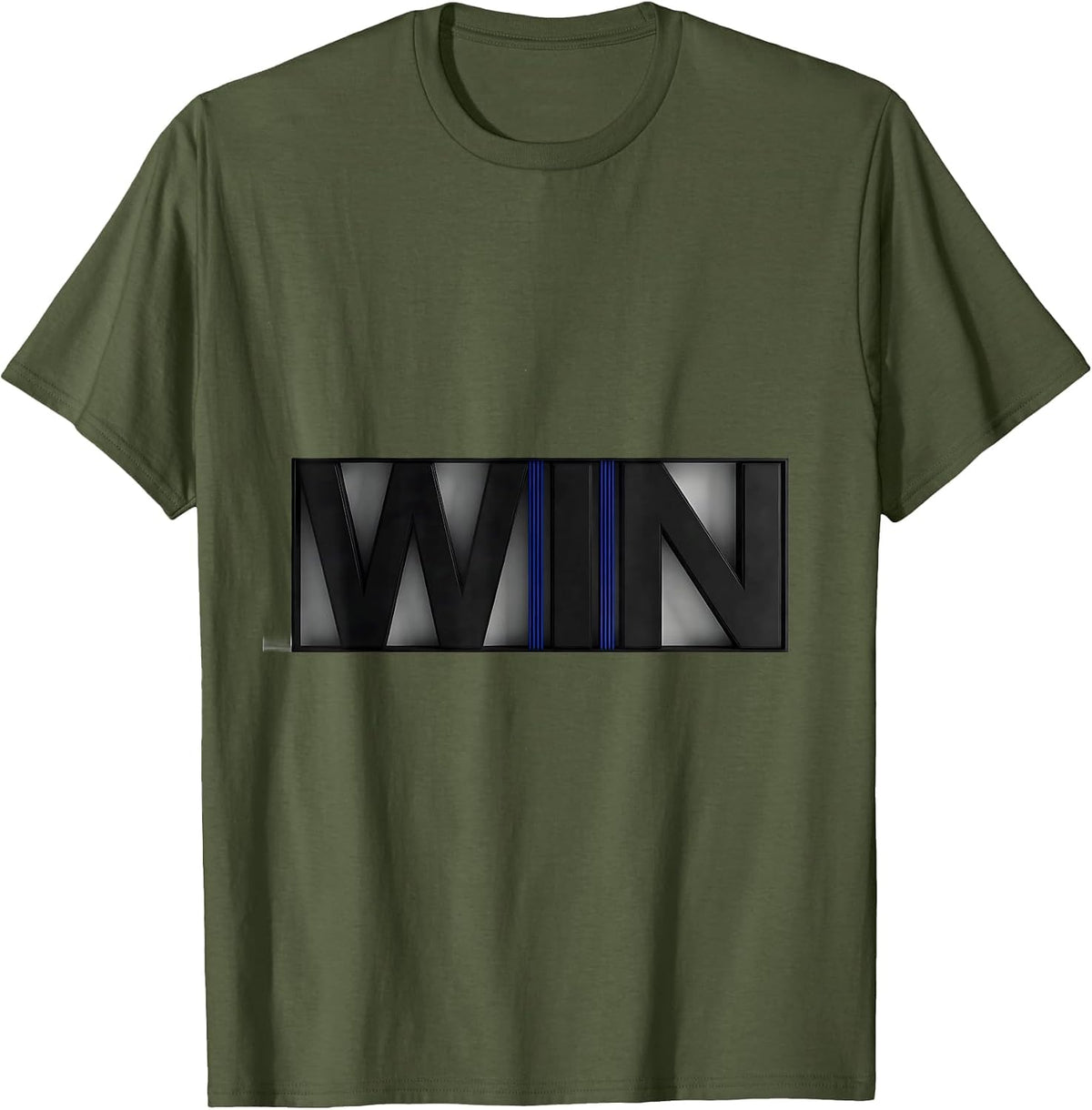 Men's W-I-N Funny Science Chemistry Nerd Humor Periodic Table Gift T-Shirt - Olive Green