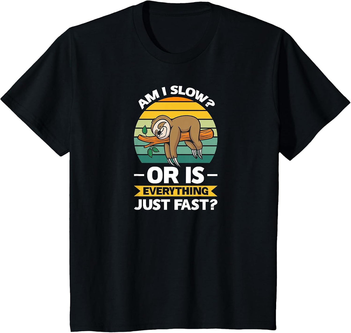 Lazy Sloth Hungry and Lazy slowmotion Monday introduced Shy T-Shirt - Black