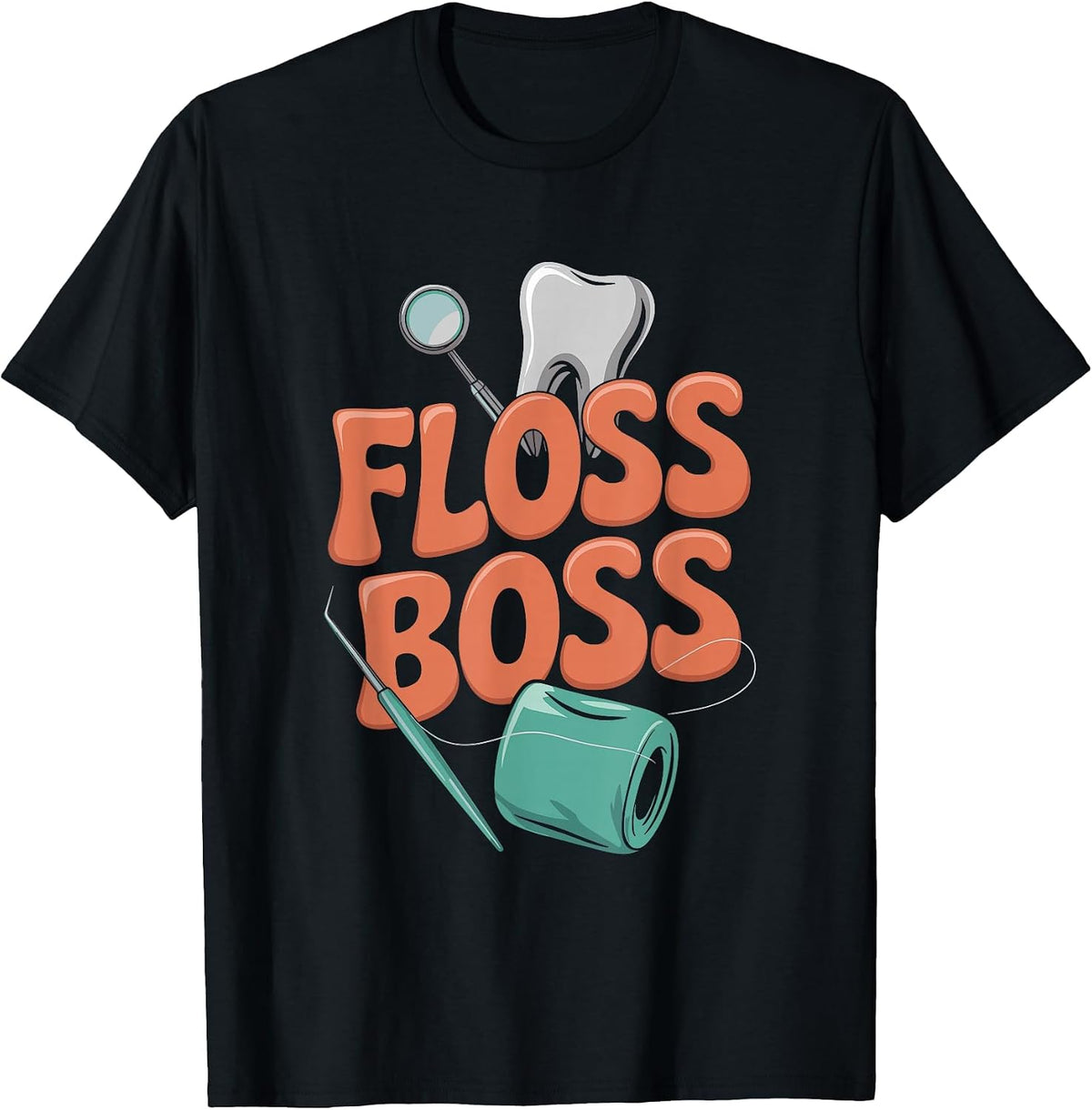 Floss Boss Oral Hygiene Enthusiast T-Shirt - Black