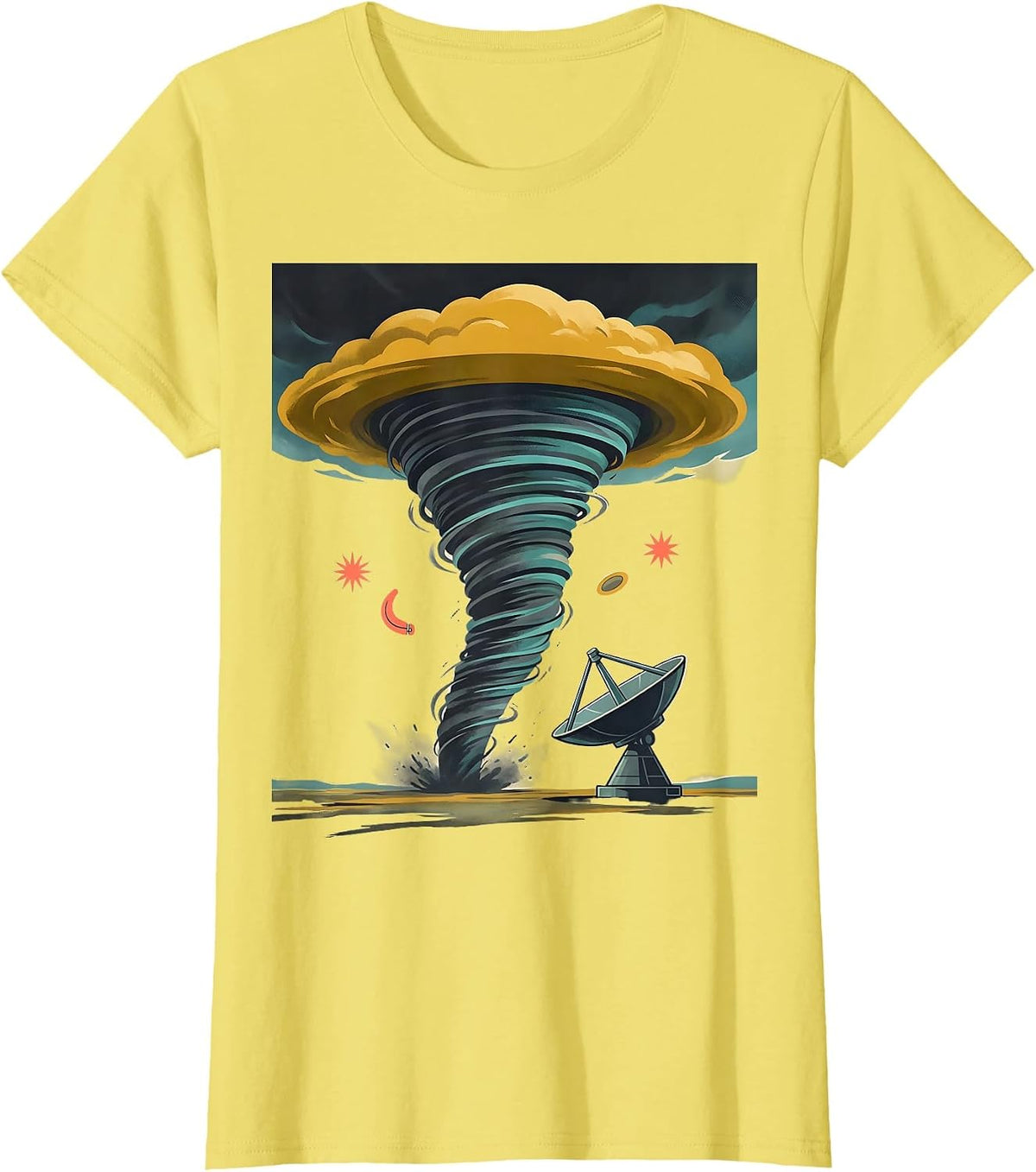 Tornado Chaser Storm Weather Enthusiast Meteorology Humor T-Shirt - Lemon Yellow