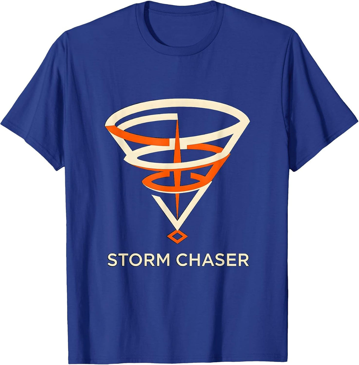 Men's Storm Chaser Minimalist Tornado Glyph Weather Enthusiast T-Shirt - Royal Blue
