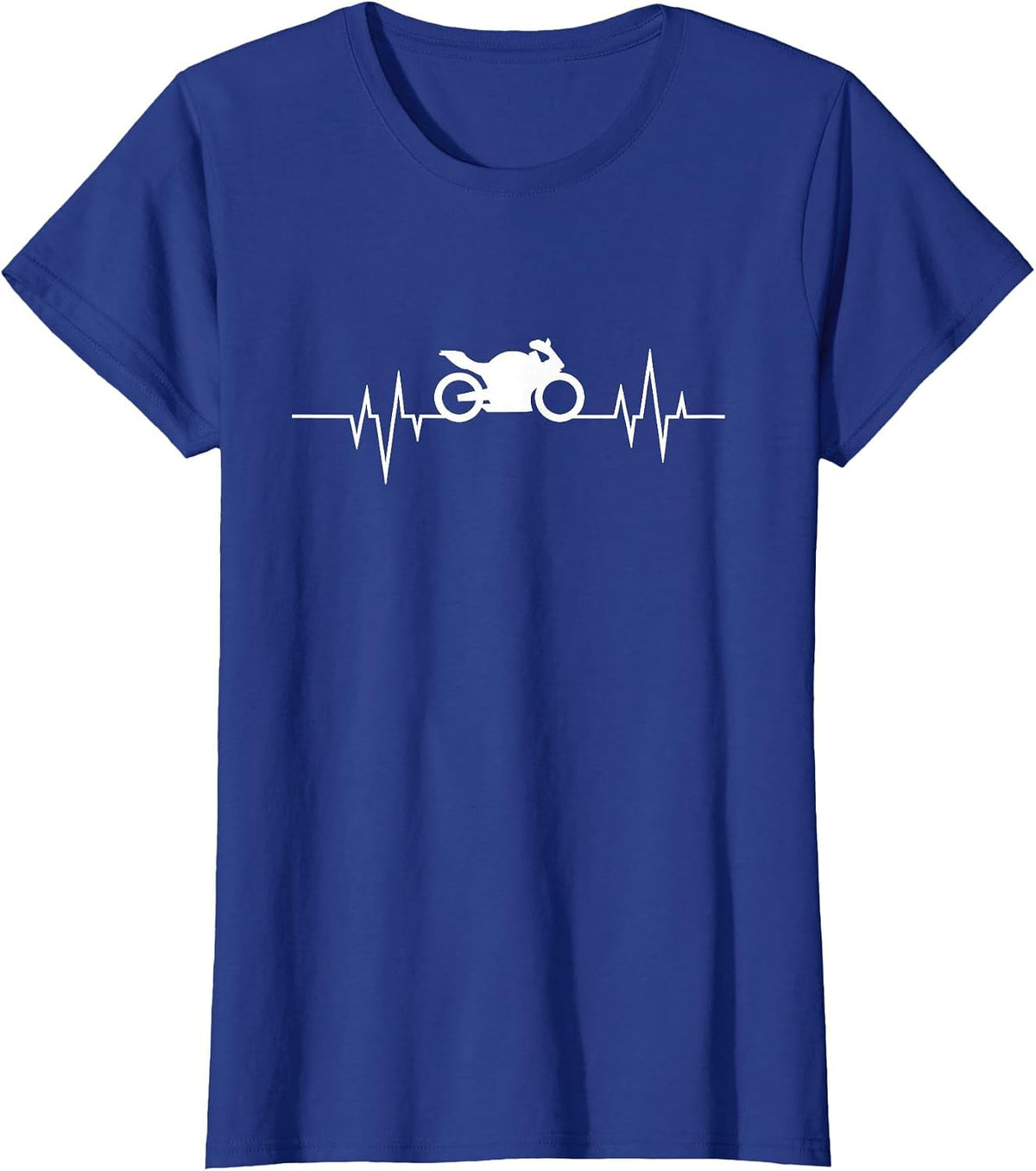 Motorcycle Heartbeat for Motorcyclist and Biker T-Shirt - Royal Blue