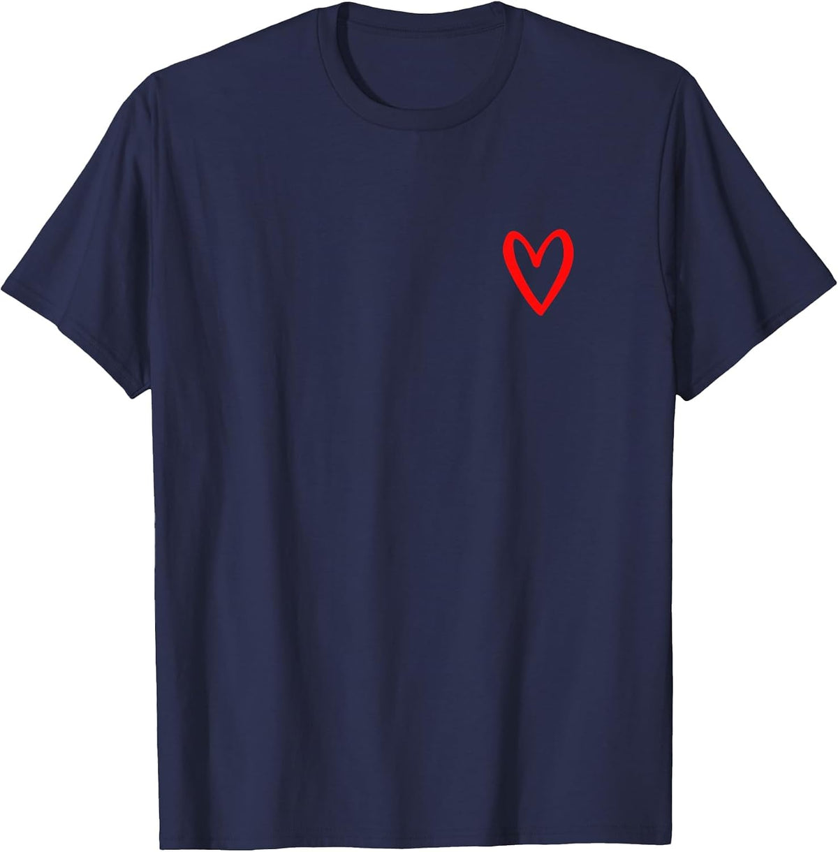 Heart Love Retro Vintage Tiny Red Heart Valentine's Day T-Shirt - Navy Blue